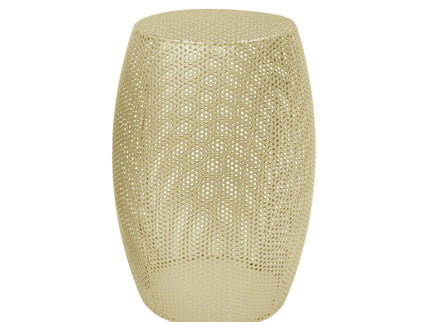 Modern Round Metal Hollow Side Table Set With Openwork Design - Gold