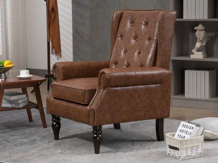 Modern Accent Armchair With Sturdy Wood Legs