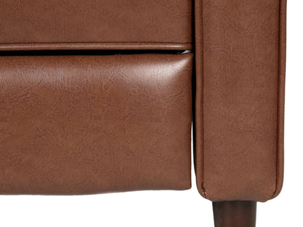 Mid-Century Modern Recliner With Button Tufted Waffle Stitch