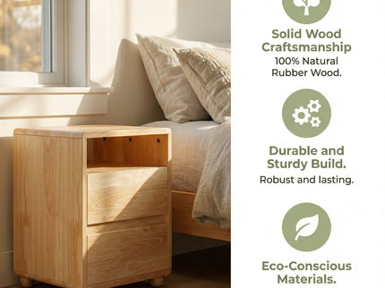Nightstand With 2 Drawers And Shelves
