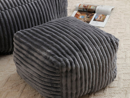 Giant Bean Bag Chair With Armrests And Footstool
