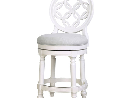 Stool With Back And Swivel Upholstered Seat
