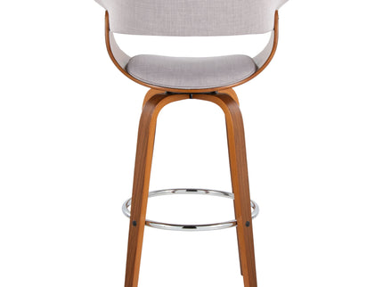 Vintage Mod - Mid Century Modern Fixed Height Barstool With Swivel With Round Footrest (Set of 2)