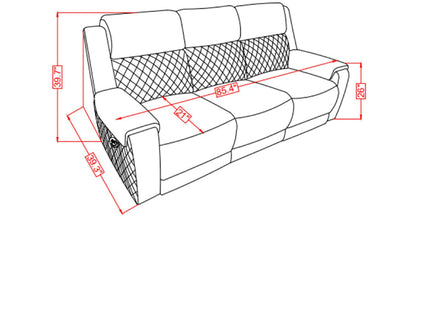 Alicia - Reclining Sofa - Gray / Black