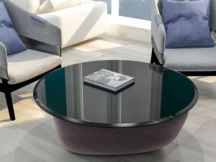 38.6" Round Tempered Glass Table Top Glass Beveled Polished Edge