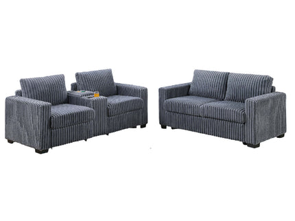 Modern Style 2 Piece Sofa Set With Cup Holders & Charging Port