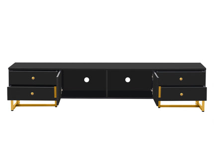 TV Media Console Table, TV Stand With Storage For Living Room - Black