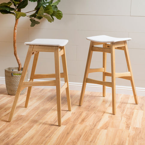 Modern Bar Stool Set With Upholstered Seating