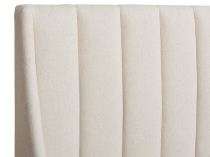 Aspen - King Vertical Tufted Headboard Platform Bed Set - Light Beige