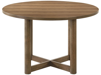 Graham - Round Dining Table With X Cross Base - Walnut