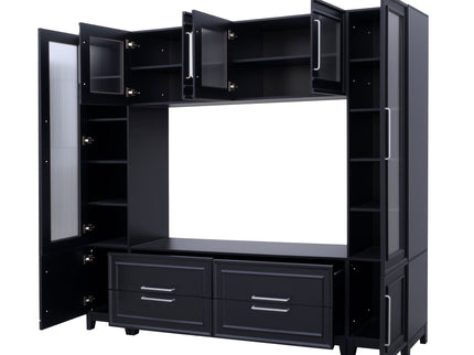 Wall Unit Modern Entertainment Center With Glass Doors