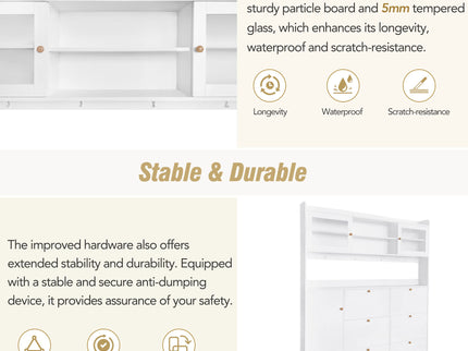 On Trend Multifunctional Tipping Bucket Shoe Cabinet With Storage Shelf & 6 Flip Drawers