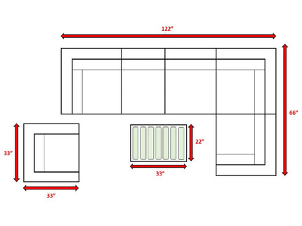 Stylish Entertainment Sectional Set, Outdoor Living