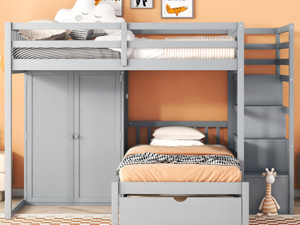 Bunk Bed With Wardrobe, Drawers