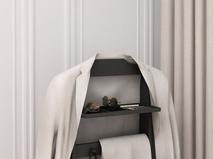 Accent Portable Garment Rack, Clothes Valet Stand With Storage Organizer