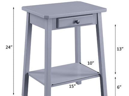 Kaife - Accent Table With Display And Utility Function - Gray