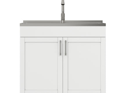 Modern Shaker All-In-One Laundry Utility Sink And Cabinet With Pull-Out Faucet