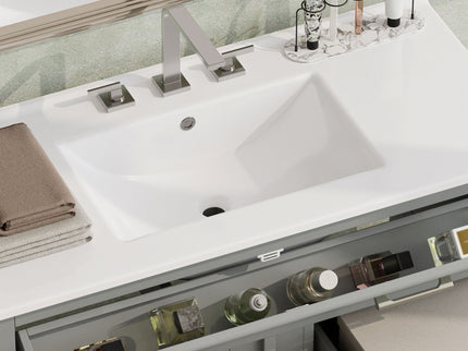 Bathroom Vanity With Ceramic Sink, Tip Out Tray & 2 Full Extension Drawers