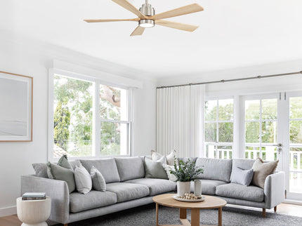 52" Ceiling Fan With Remote Control, Dimmable 3 Color Temperature LED Light, Quiet Reversible DC Motor