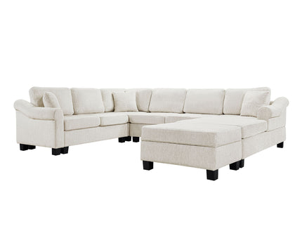 Contemporary U - Shaped Sectional Sofa With Movable Storage Ottoman