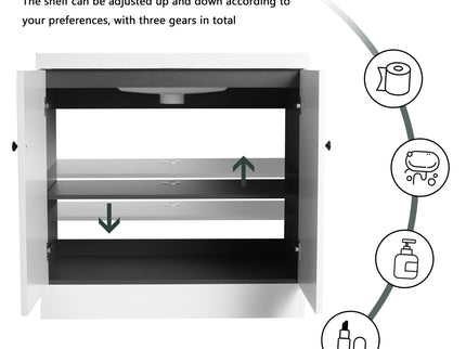 Contemporary Freestanding Bathroom Vanity With Resin Sink & Soft-Close Cabinet Doors