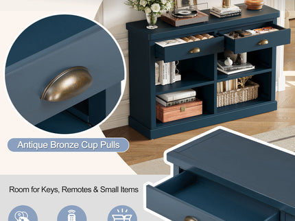 Console Table With 2 Drawers And Open Shelves