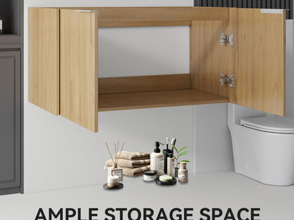 Floating Bathroom Vanity Cabinet With Soft Close Double Doors, Spacious Interior Storage, Wall Mounted, Cabinet Only