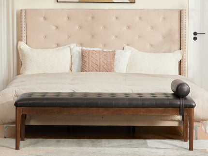 Upholstered End Of Bed Bench With Headrest