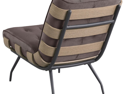 Staten - Upholstered Armless Accent Chair - Dark Brown