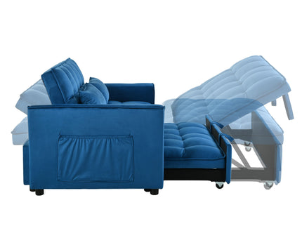 3 In 1 Pull Out Couch Convertible Sofa Bed With Reclining Backrest
