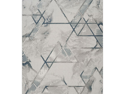 Geometrix - 5'3" X 7'3" Area Rug & Geometric, 3D Effect - Ivory / Gray