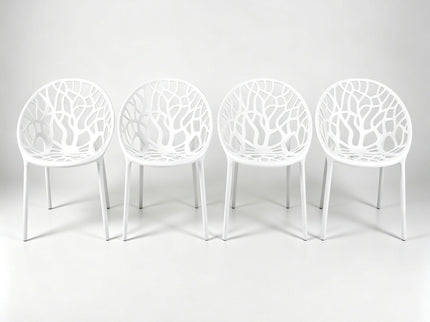 Dining Chair, Transparent Shell Design For Home (Set of 4) - White