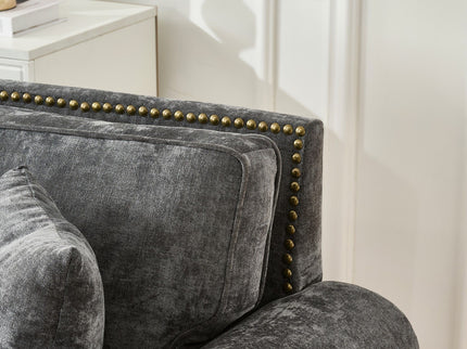 2 Seater Sofa With Rolled Arms, Tufted Upholstered Couch