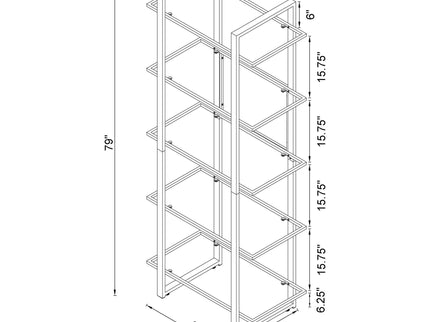 Colfax - 5 Shelf Bookshelf - Clear