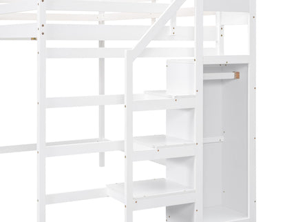 Loft Bed With Built In Storage Wardrobe And Staircase