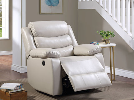 Eilbra - Synthetic Leather Power Motion Recliner - Beige