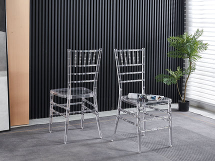 Welding Chair, Dining Chair, Plastic Seat (Set of 4) - Transparent