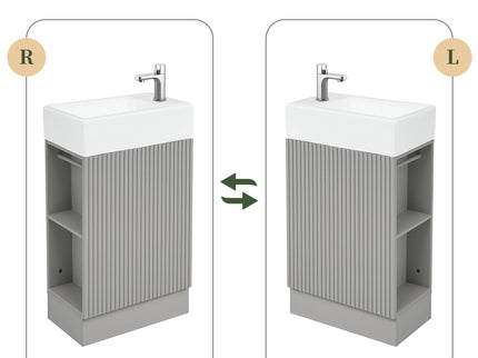 Modern Bathroom Vanity With Sink And 2 Tier Shelf