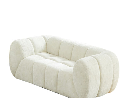 Quilted Cloud Sofa With Rounded Armrests And Piano Key Backrest Design