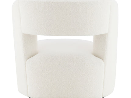 Swivel Comfy Round Barrel Chair With Soft Teddy Fabric For Living Room