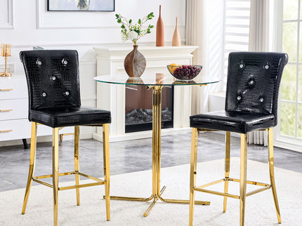 Bar Chairs With Crystal Clasp Design (Set of 2)