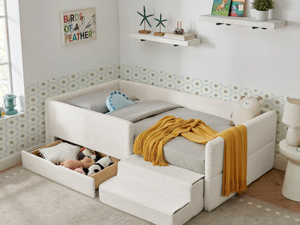 Safe Kids Bed With Guardrails And Storage