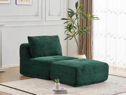 Single Chaise Longue With Movable Ottoman For Living Room