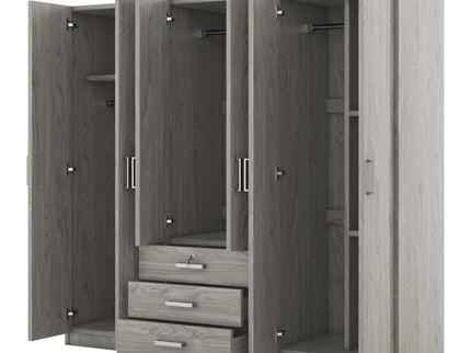 6 Doors Wardrobe Storage For Bedroom, With Big Drawers