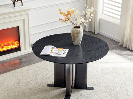 Round Dining Table With Cross Base, Modern Home Furniture