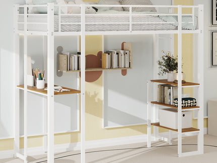 Bunk Bed With L-Shaped Desk And Dual Side Stairs