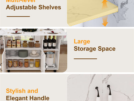 Multi Functional Folding Table With Storage Shelves And Wheels