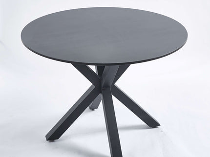 Table Mid-Century Dining Table For 4 - 6 People With Round Table Top, Pedestal Dining Table, End Table Leisure Coffee Table, Cross Leg