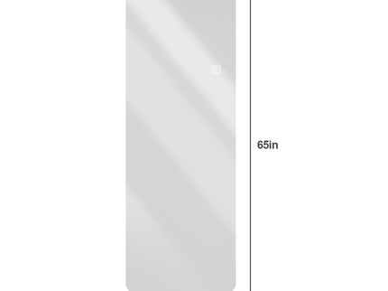 Wall Mounted Full Body Mirror With Dimming Lights Glass - Silver