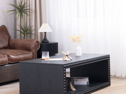 Beaded Edge Coffee Table With Open Storage Shelf